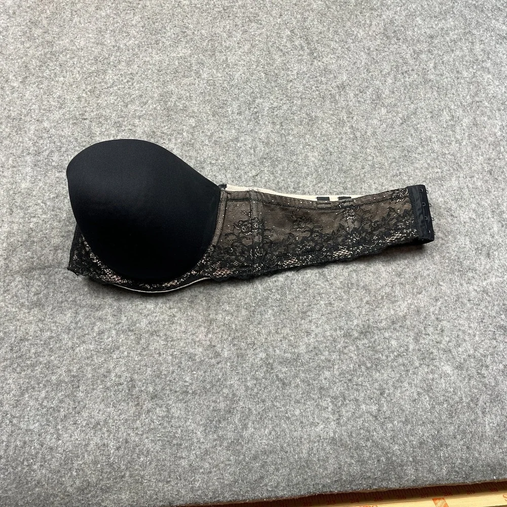 Torrid Bra 42C Black Tan Lace‎ Strapless Underwire